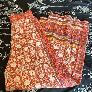 Anthropologie floral wide leg pants